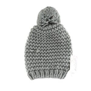 Nectar Chunky Knit Beanie Unisex O/S Gray Boho‎ Casual Bohemian Streetwear NWD